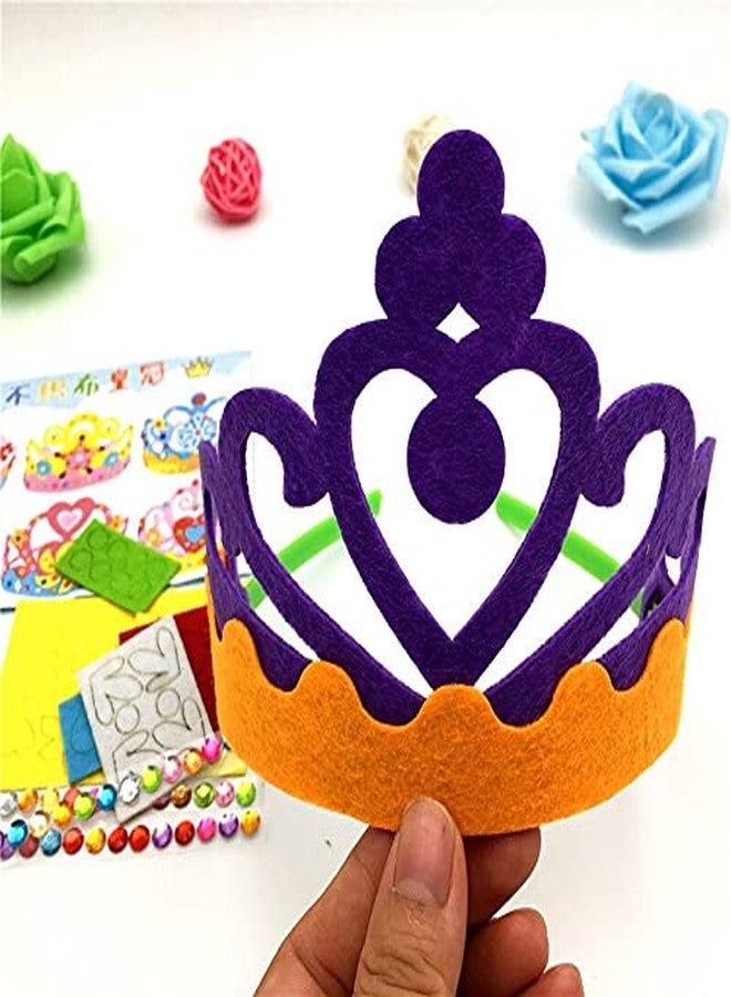 آرت بي مجموعة قبعات حفلات تيجان إبداعية من ArtBee، عبوة من 12 قبعة تيجان من قماش غير منسوج، زينة رأس أميرة - Image 3